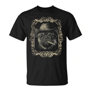 T-shirt grafica da uomo Pug Dad per gli amanti, maglietta promozionale regalo per la festa del papà - Product Image 2