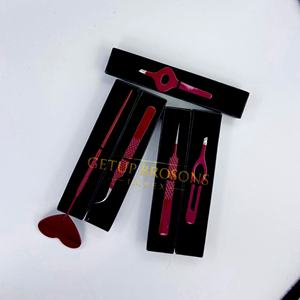 Pinzas para Pestañas GETUP BROSONS IMPEX de Acero Inoxidable Duradero con Punta Plateada Lisa, Antimagnéticas y Antiestáticas de 10 mm con Agarre Perfecto - Product Image 3