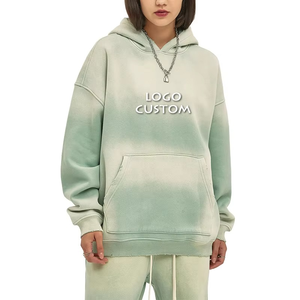 Nouveau 400gsm Spray Dyed Color Womens Hoodies Fashion Casual Washed Distress Loose Fit Women's Causal Hoodies - Product Image 5