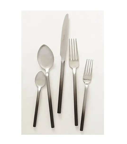 أدوات مائدة مصقولة غير لامعة من الألومنيوم 5 قطع للمطبخ أواني طعام مجموعة أدوات المائدة