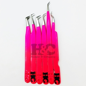 Las mejores ofertas, pinzas para extensión de pestañas con logotipo en relieve, pinzas para pestañas de acero inoxidable de 90 grados, pinzas para pestañas de visón sostenibles - Product Image 5
