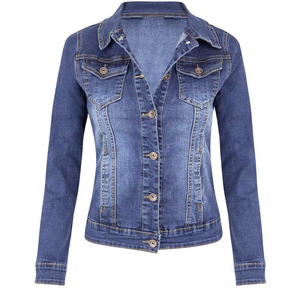 Chaqueta Vaquera Informal para Mujer, Estilo Moderno, Otoño Invierno, Mangas Largas, 100% Algodón, Secado Rápido, Transpirable, Diseño Personalizado OEM - Product Image 2