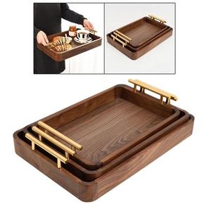 Bandeja DE SERVICIO DE Ramadán de diseño clásico, bandeja de madera con mango de plata de primera calidad para bandeja de madera de gran venta al mejor precio - Product Image 2