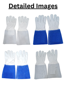 Fabricante y exportador indio Guantes de soldadura TIG en tamaño XL Guantes de seguridad de cuero dividido de vaca con funciones de alimentos y anticorte - Product Image 6