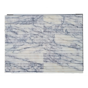 Calcite rainurée lilas, nouveau modèle cannelé avec veines grises, design minimaliste, finition de surface de sol imperméable, marbre à veines violettes - Product Image 3