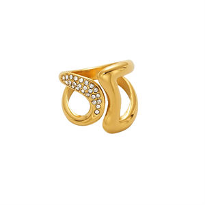 แหวนเพชรแบบเปิดโล่งที่ได้รับการรับรองดีไซน์ทรงเรขาคณิตสายคู่สำหรับงานแต่งงานของผู้หญิง-เครื่องประดับขายส่ง-DS0039 - Product Image 3