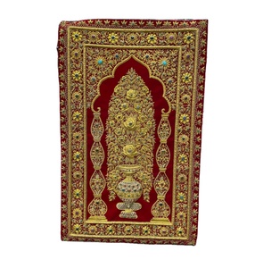 Árabe Zari bordado ratán colgante de pared lujo elegante tela autoadhesiva ecológica para el hogar arte habitación decoración regalos - Product Image 3