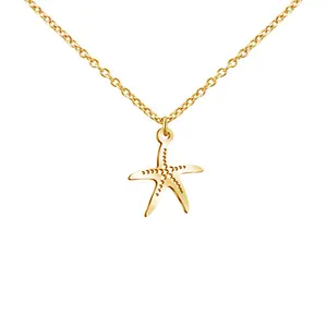 נירוסטה משמעותית כוכב ים בצורת תליון שרשרת זהב מצופה תכשיטי חמוד מתנות לחברים