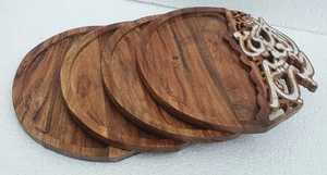 Plateau en bois d'acacia tendance avec incrustation de nacre et plateau à chocolat, plat de service écologique, finition polie, cadeau d'affaires - Product Image 3