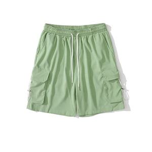 กางเกงขาสั้นคาร์โก้ผู้ชายไซส์ใหญ่คุณภาพสูง ปักโลโก้ได้ ระบายอากาศได้ดี ผ้าฝ้าย 100% ย้อมสีพื้น ทรงหลวม ใส่สบายสำหรับฤดูร้อน เหมาะสำหรับออกกำลังกายและวิ่ง - Product Image 3