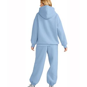 Survêtement pour femme de haute qualité, hiver, uni, à capuche, motif personnalisé, 100% polyester, respirant, streetwear pour femme - Product Image 4