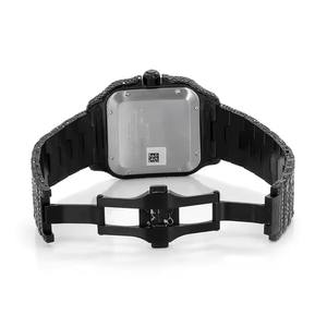 Montre de créateur de luxe Glacé-Out Argent 925 Cadran à chiffres romains Acier inoxydable Moissanite Diamant Hiphop Analogique Charme Date - Product Image 5