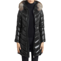 Chaqueta de Invierno 2022 para Mujer, Acolchada con Piel de Zorro, 100% Algodón, con Capucha y Cierre de Cremallera, Estilo Urbano