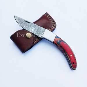 ดามัสกัสมีดพับอเนกประสงค์กลางแจ้งทำมือปรับแต่งได้ทำด้วยมือทำจากไม้ - Product Image 2