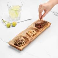 Plat à compartiments en bois d'olivier |   Vaisselle tunisienne pour la vente au détail et l'hôtellerie |   Vente en gros