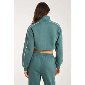 Sweat-shirt oversize en coton bio pour femme, col rond, molleton épais de qualité supérieure, épaules tombantes - Product Image 4