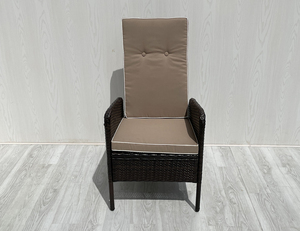 Chaise longue inclinable réglable en rotin de haute qualité pour l'extérieur, avec coussin, pour meubles de jardin, patio, design contemporain - Product Image 4