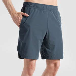 Pantalones cortos de verano de poliéster 100% de alta calidad para hombre, patrón sólido bordado, cintura media, cierre de cordón, pantalones cortos de algodón transpirable - Product Image 3