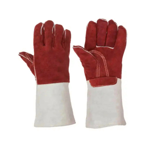 Guantes de soldadura de cuero de vaca de alta calidad, Palma de pistola con mano, protección de seguridad, nuevos guantes de cuero transpirables para hombres en uso - Product Image 1