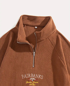 Sudadera de Forro Polar para Hombre, Estilo Casual, Corte Regular, Color Sólido, Transpirable, con Cuello Tipo Solapa, Ecológica, para Actividades al Aire Libre - Product Image 6