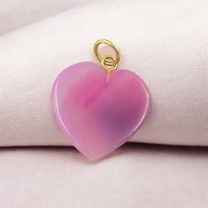 จี้อาเกตสีชมพู925เงินสเตอร์ลิง20มม. จี้อาเกตชุบทองทำด้วยมือเครื่องประดับทำด้วยมือจี้อาเกต - Product Image 1