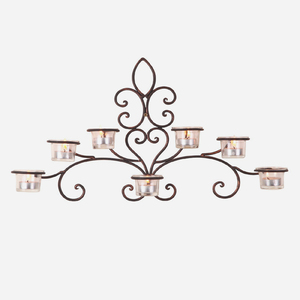 Wrought Iron Spiral Wall Sconces Tea Votive Holders - Product Image 5