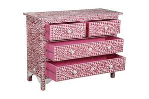 Eco Friendly Top Quality Beautiful Handcrafted Luxury Customized Floral Bone Inlay Bedside Drawer for Home Hotel From India - Product Image 2