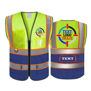Chaleco de seguridad de malla de algodón transpirable personalizado, uniforme de trabajo de construcción de alta visibilidad ANSI con logotipo reflectante de talla grande - Product Image 1