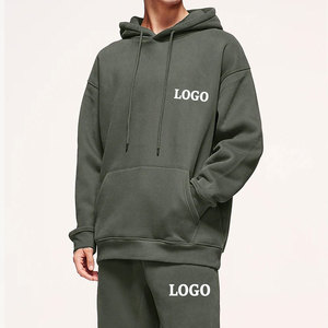 Comprar Sudadera con capucha personalizada Hombres Logotipo personalizado Fleece Drop Shoulder Hoodie Algodón Fleece Sudaderas con capucha de manga larga - Product Image 2