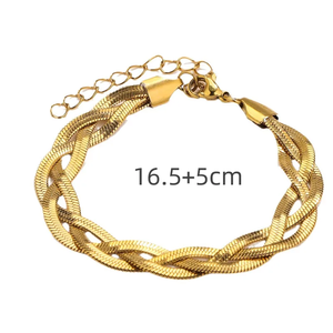Casual Style Bracelet and Necklace <b>Jewelry</b> <b>Set</b> 304 Stainless Steel with Geometric and Braid Design Plated Surface for Wholesale - Product Image 5