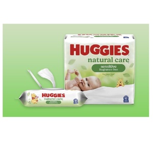 Lingettes pour bébé hypoallergéniques Huggies Natural Care Sensitive, lingettes douces et humides pour un nettoyage délicat et l'hygiène du bébé - Product Image 6