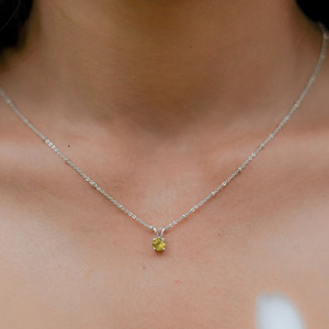 ชุดง่ามพลอยเพอริดอตทรงกลมเล็กสร้อยคอจี้เสน่ห์18นิ้วเครื่องประดับโซ่ละเอียดอ่อนเครื่องประดับสำหรับผู้หญิง - Product Image 1