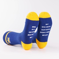 Calcetines divertidos Gen Z con refranes inferiores Estilo de jerga de Internet Algodón suave Logotipo personalizado Regalo para niños adolescentes o hombres
