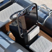 Bateau à rames en aluminium avec coque en Hypalon 390, pour la pêche et les loisirs en eaux océaniques, RIB 390 noir, bateau pneumatique gonflable