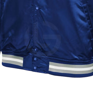High Quality100% Polyester Knitted Fabric Satin Bomber Baseball School Jacket for men Women Custom Embroidery Logo <b>Breathable</b> - Product Image 5