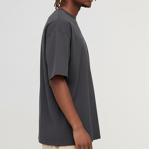 เสื้อยืดทรงหลวมแบบดรอปโชลเดอร์ ล้างสีแบบแอซิด สำหรับผู้ชาย ปี 2025 ผ้าเจอร์ซีย์ 100% คอตตอน ทรงโอเวอร์ไซส์ คอกลม - Product Image 3