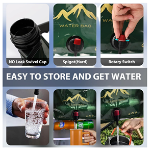 Pochettes à bec verseur pliables de grande capacité 8L - Sacs à eau résistants aux chocs et à compression - Product Image 5