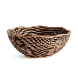 Panier à fruits en rotin avec bord ondulé, panier de rangement fait main, vente en gros, écologique, fabriqué au Vietnam - Product Image 2