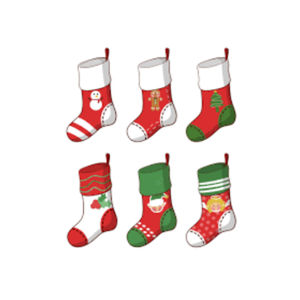 Venta al por mayor de calcetines de Navidad con letras rojas para regalo de caramelo para niños de punto de lana fina para el hogar Aus para exportación - Product Image 1
