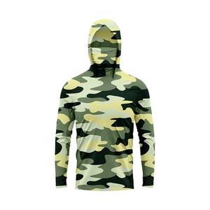 Conjuntos de pesca de manga larga de camuflaje con logotipo personalizado para hombre, sudaderas de secado rápido de poliéster duradero, Sudadera con capucha de protección UV UPF 50 + transpirable - Product Image 1