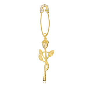 Rosa flor diseño circón piedra solo pendiente turco al por mayor 925 joyería de plata esterlina - Product Image 1