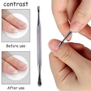 Offre Spéciale double face gel dissolvant manucure poussoir à ongles en gros prix d'usine acier inoxydable métal poussoir à cuticules ongles - Product Image 2