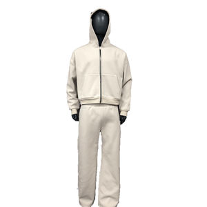 Customized Top Quality Men's Zipper <b>Hoodie</b> Tracksuits <b>Oversize</b> Drop Shoulder 100% Cotton <b>Fleece</b> Casual Custom Logo Design Winter - Product Image 1