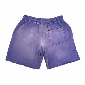 Vente en gros de shorts en coton pour hommes, meilleure qualité Vintage Sun Dye Fade Sweat, bord coupé, été, lavage à l'acide, shorts personnalisés OEM - Product Image 3