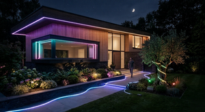 Kit de Tira de Luces LED RGBW Inteligente a Prueba de Agua de 12V, 8W SMD5050+SMD2835 IP65 5m con Fuente de Alimentación para Iluminación de Fachadas de Jardines Exteriores - Product Image 3