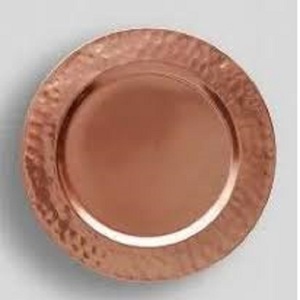 Assiette de chargeur de dîner en métal en laiton Offre Spéciale assiette personnalisée en acier inoxydable 304 vaisselle rétro plateau de nourriture rond pour restaurant - Product Image 1