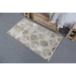 พรมตุรกีขนาดเล็ก 2.3x4 ฟุต พรมขนสัตว์โมร็อกโกสีเบจวินเทจ - Product Image 4