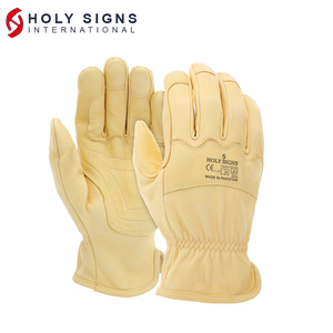 Gants de travail et de conduite pour hommes en cuir de buffle, personnalisables avec tampon d'entreprise, respirants, confortables, imperméables, anti-coupure et antidérapants - Product Image 4