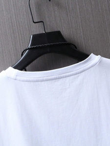 T-shirt épais à col rond pour hommes, 100% coton, style streetwear personnalisé, OEM 250 g/m² - Product Image 6