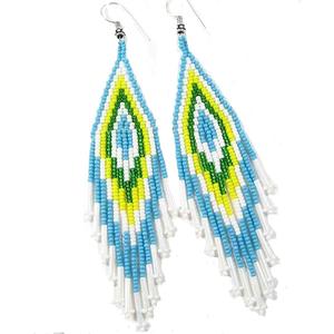 Pendientes de gota de moda de Navidad con logotipo personalizado elegante hechos a mano con cuentas de semillas de abalorios bordados festivos - Product Image 1